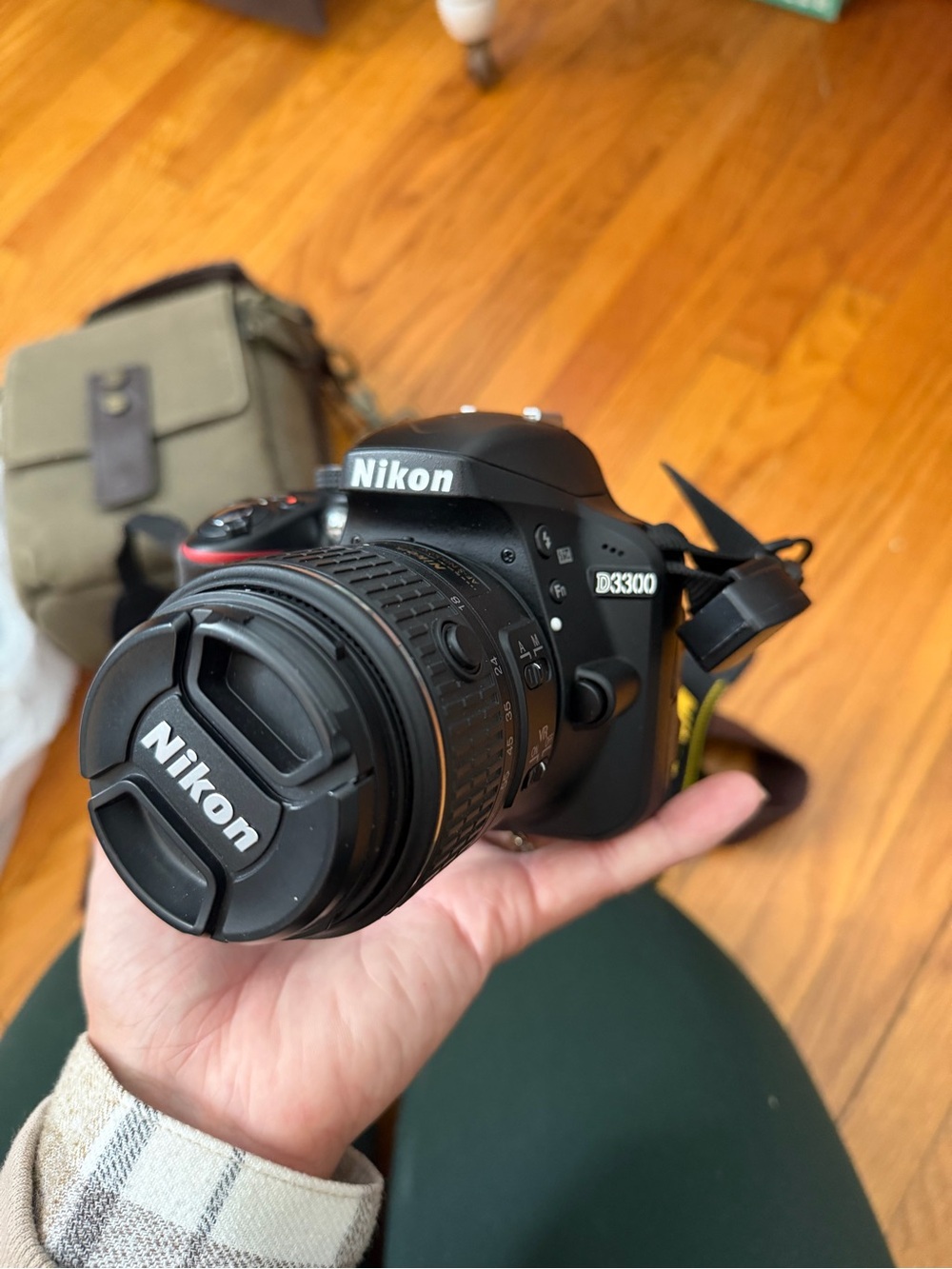 Nikon D3300 DSLR Camera in Black with Attached Lens